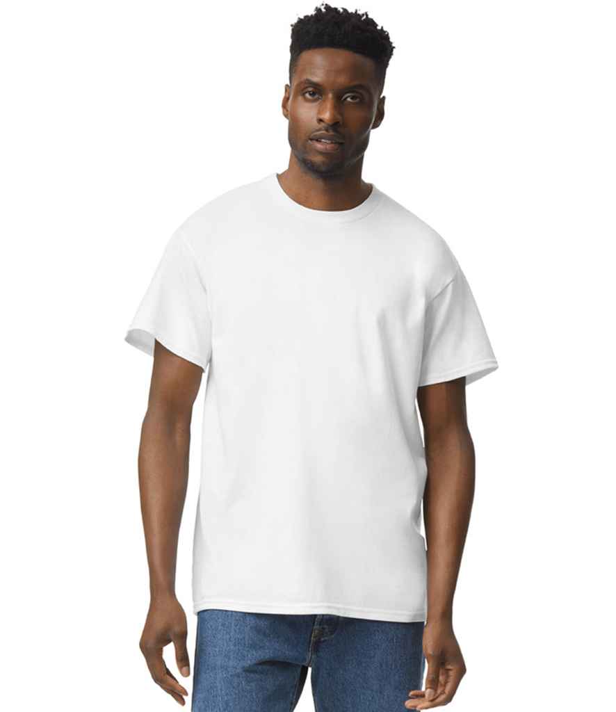 Gildan GD05 White Model -  Ready to be Embroidered and Printed by Custard Workwear - Cheap Personalised and Customised Workwear in Nottinghamshire, Derbyshire and Leicestershire