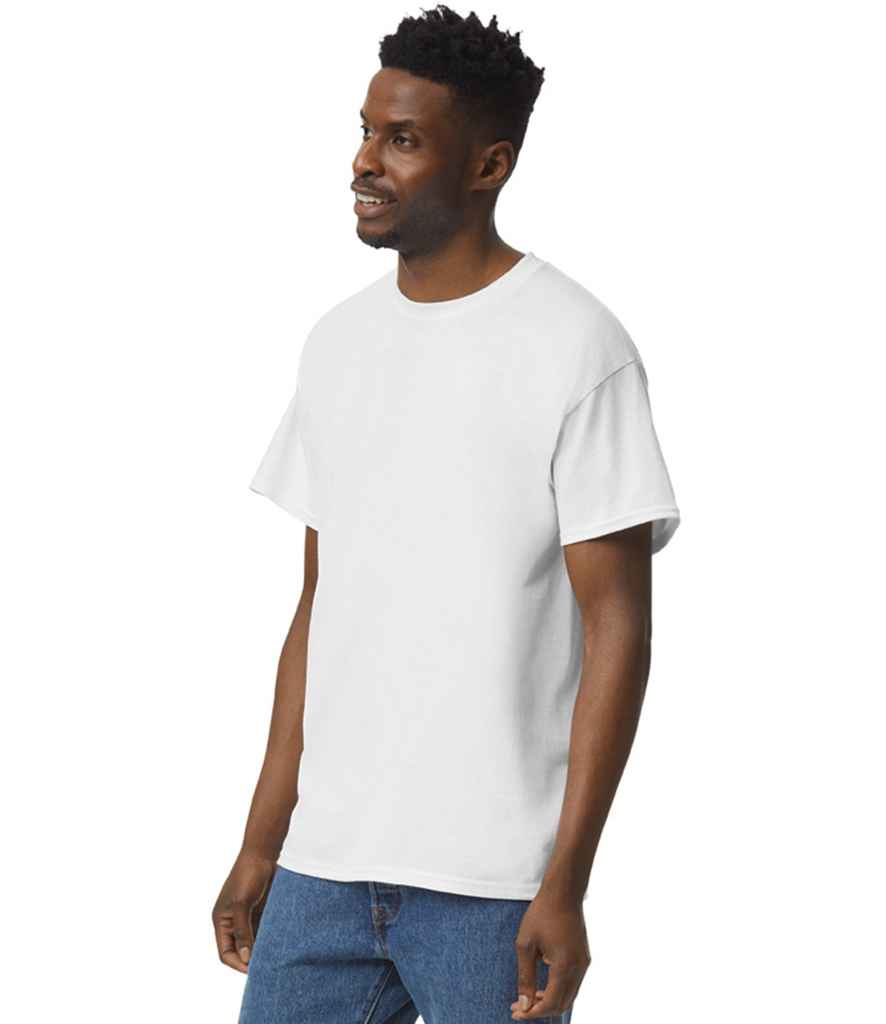 Gildan GD05 White Model -  Ready to be Embroidered and Printed by Custard Workwear - Cheap Personalised and Customised Workwear in Nottinghamshire, Derbyshire and Leicestershire