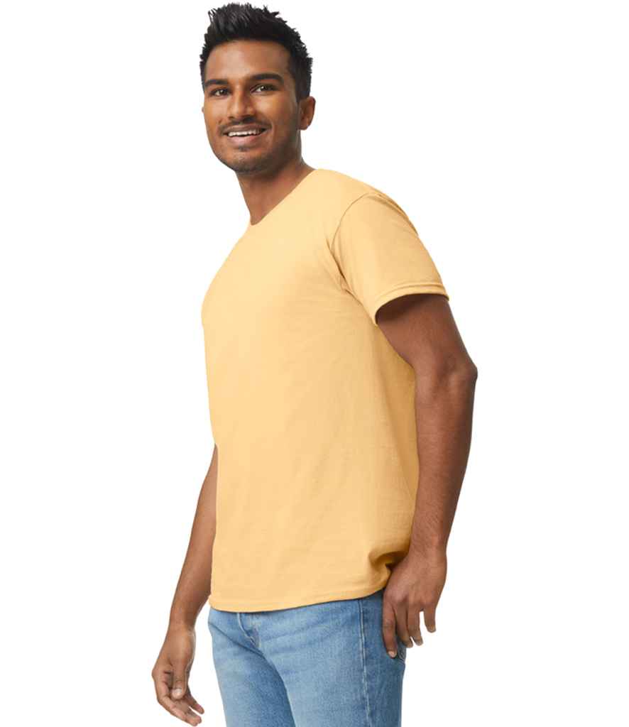 Gildan GD05 Yellow Haze Model -  Ready to be Embroidered and Printed by Custard Workwear - Cheap Personalised and Customised Workwear in Nottinghamshire, Derbyshire and Leicestershire