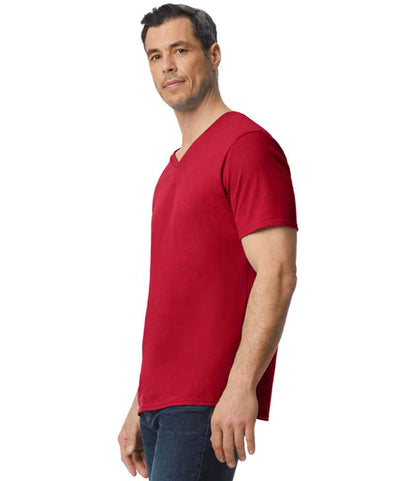 Gildan GD10 Cherry Red Model -  Ready to be Printed by Custard Workwear - Cheap Personalised and Customised Workwear in Nottinghamshire, Derbyshire and Leicestershire