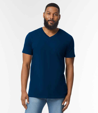 Gildan GD10 Navy Model -  Ready to be Printed by Custard Workwear - Cheap Personalised and Customised Workwear in Nottinghamshire, Derbyshire and Leicestershire