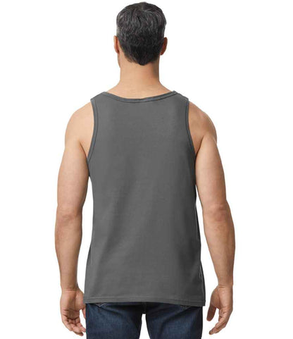 Gildan GD12 Charcoal Model -  Ready to be Printed by Custard Workwear - Cheap Personalised and Customised Workwear in Nottinghamshire, Derbyshire and Leicestershire