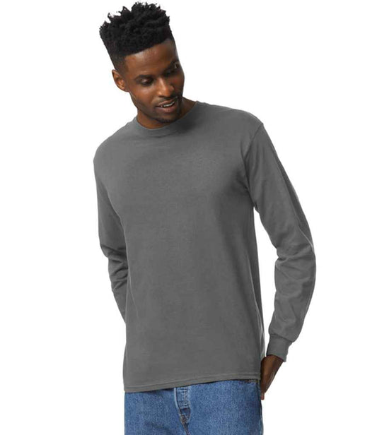 Gildan GD14 Charcoal Model -  Ready to be Embroidered and Printed by Custard Workwear - Cheap Personalised and Customised Workwear in Nottinghamshire, Derbyshire and Leicestershire