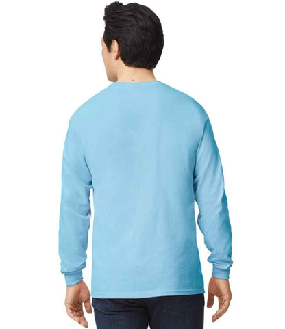Gildan GD14 Light Blue Model -  Ready to be Embroidered and Printed by Custard Workwear - Cheap Personalised and Customised Workwear in Nottinghamshire, Derbyshire and Leicestershire