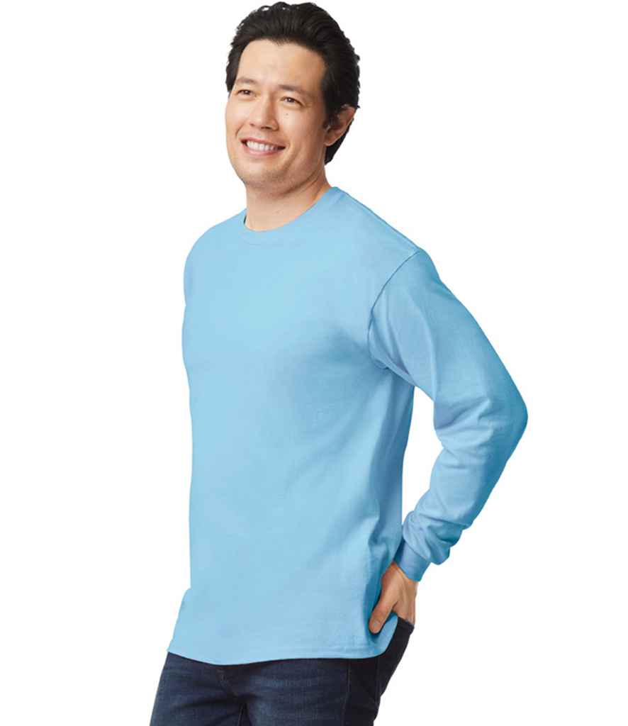 Gildan GD14 Light Blue Model -  Ready to be Embroidered and Printed by Custard Workwear - Cheap Personalised and Customised Workwear in Nottinghamshire, Derbyshire and Leicestershire