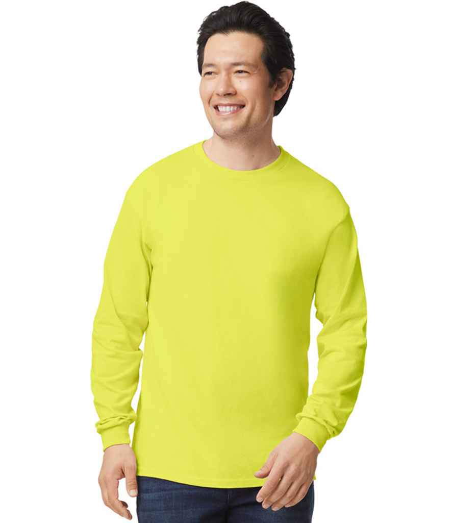 Gildan GD14 Safety Green Model -  Ready to be Embroidered and Printed by Custard Workwear - Cheap Personalised and Customised Workwear in Nottinghamshire, Derbyshire and Leicestershire