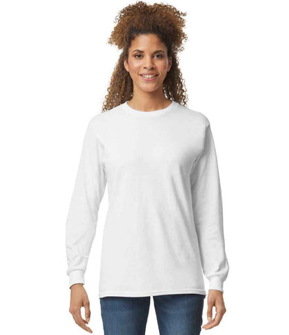 Gildan GD14 White Model -  Ready to be Embroidered and Printed by Custard Workwear - Cheap Personalised and Customised Workwear in Nottinghamshire, Derbyshire and Leicestershire
