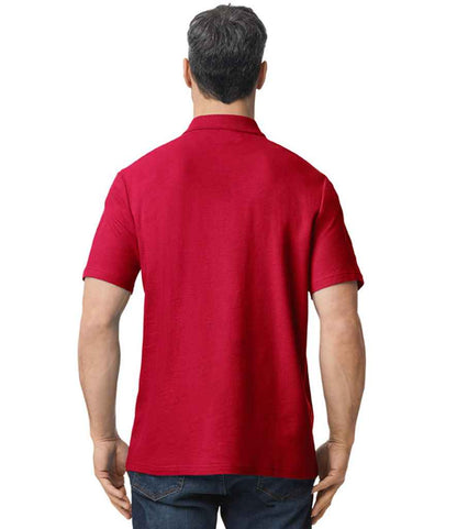 Gildan GD35 Cherry Red Model -  Ready to be Embroidered and Printed by Custard Workwear - Cheap Personalised and Customised Workwear in Nottinghamshire, Derbyshire and Leicestershire