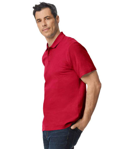 Gildan GD35 Cherry Red Model -  Ready to be Embroidered and Printed by Custard Workwear - Cheap Personalised and Customised Workwear in Nottinghamshire, Derbyshire and Leicestershire