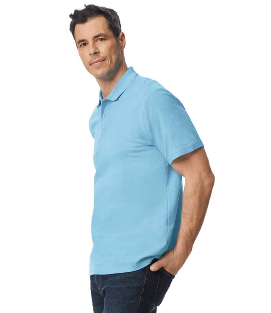 Gildan GD35 Light Blue Model -  Ready to be Embroidered and Printed by Custard Workwear - Cheap Personalised and Customised Workwear in Nottinghamshire, Derbyshire and Leicestershire