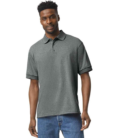 Gildan GD40 Graphite Heather Model -  Ready to be Embroidered and Printed by Custard Workwear - Cheap Personalised and Customised Workwear in Nottinghamshire, Derbyshire and Leicestershire
