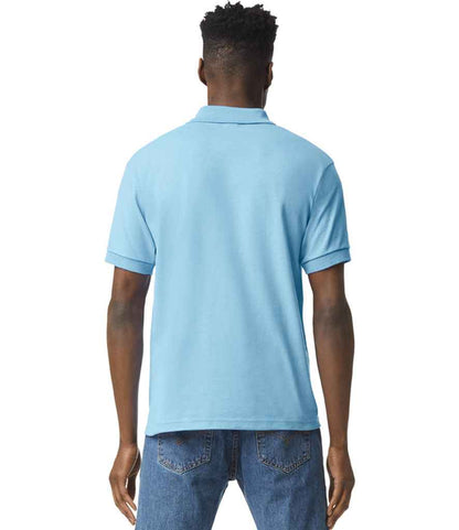 Gildan GD40 Light Blue Model -  Ready to be Embroidered and Printed by Custard Workwear - Cheap Personalised and Customised Workwear in Nottinghamshire, Derbyshire and Leicestershire