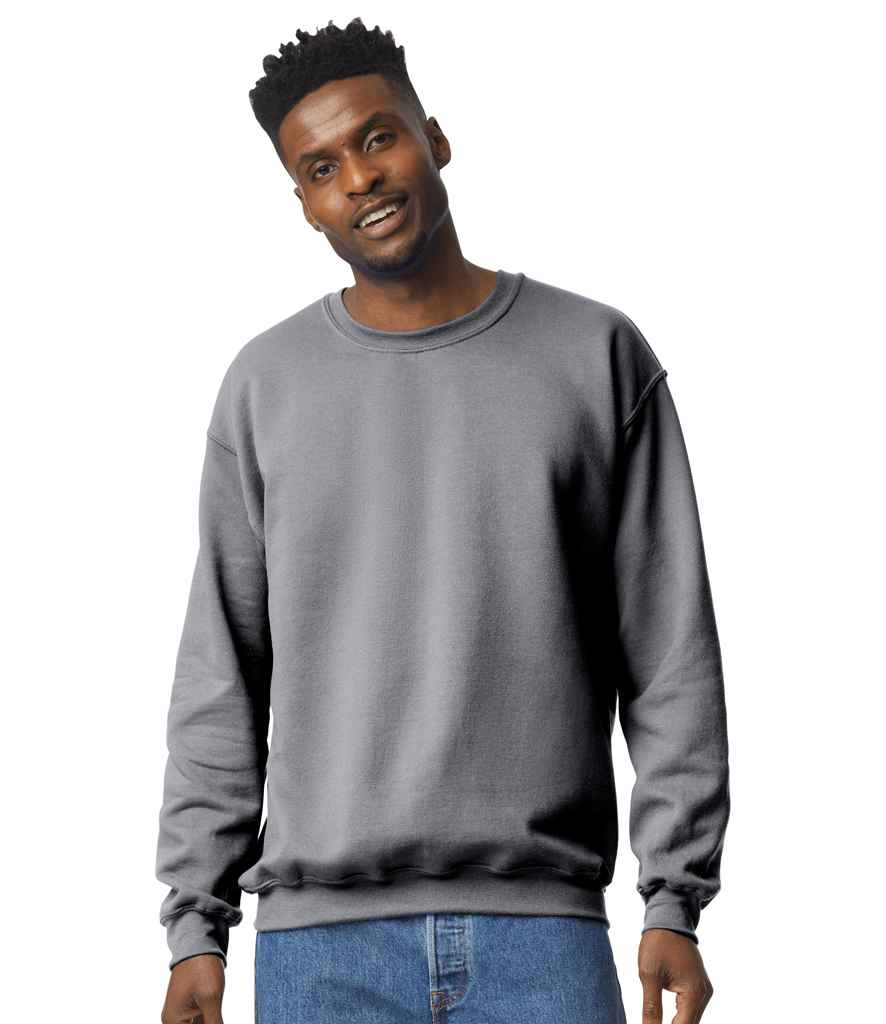 Gildan GD56 Graphite Heather Model -  Ready to be Embroidered and Printed by Custard Workwear - Cheap Personalised and Customised Workwear in Nottinghamshire, Derbyshire and Leicestershire