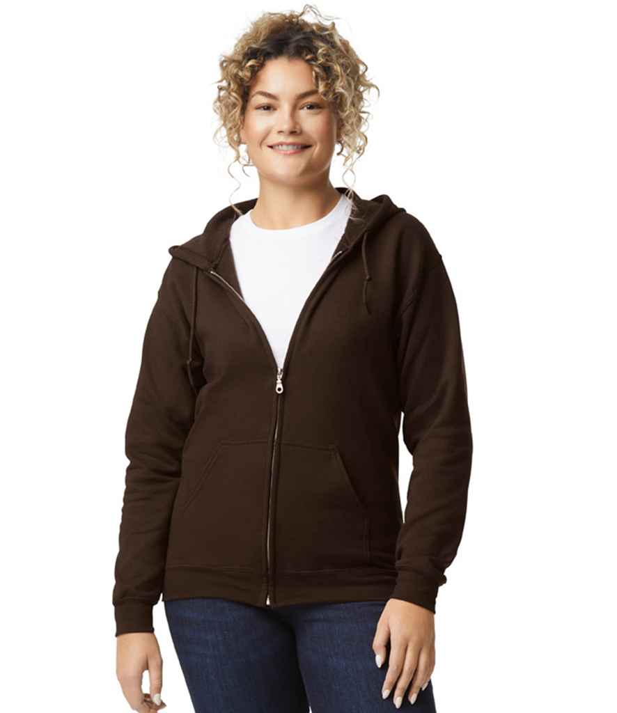Gildan GD58 Dark Chocolate Model -  Ready to be Embroidered and Printed by Custard Workwear - Cheap Personalised and Customised Workwear in Nottinghamshire, Derbyshire and Leicestershire