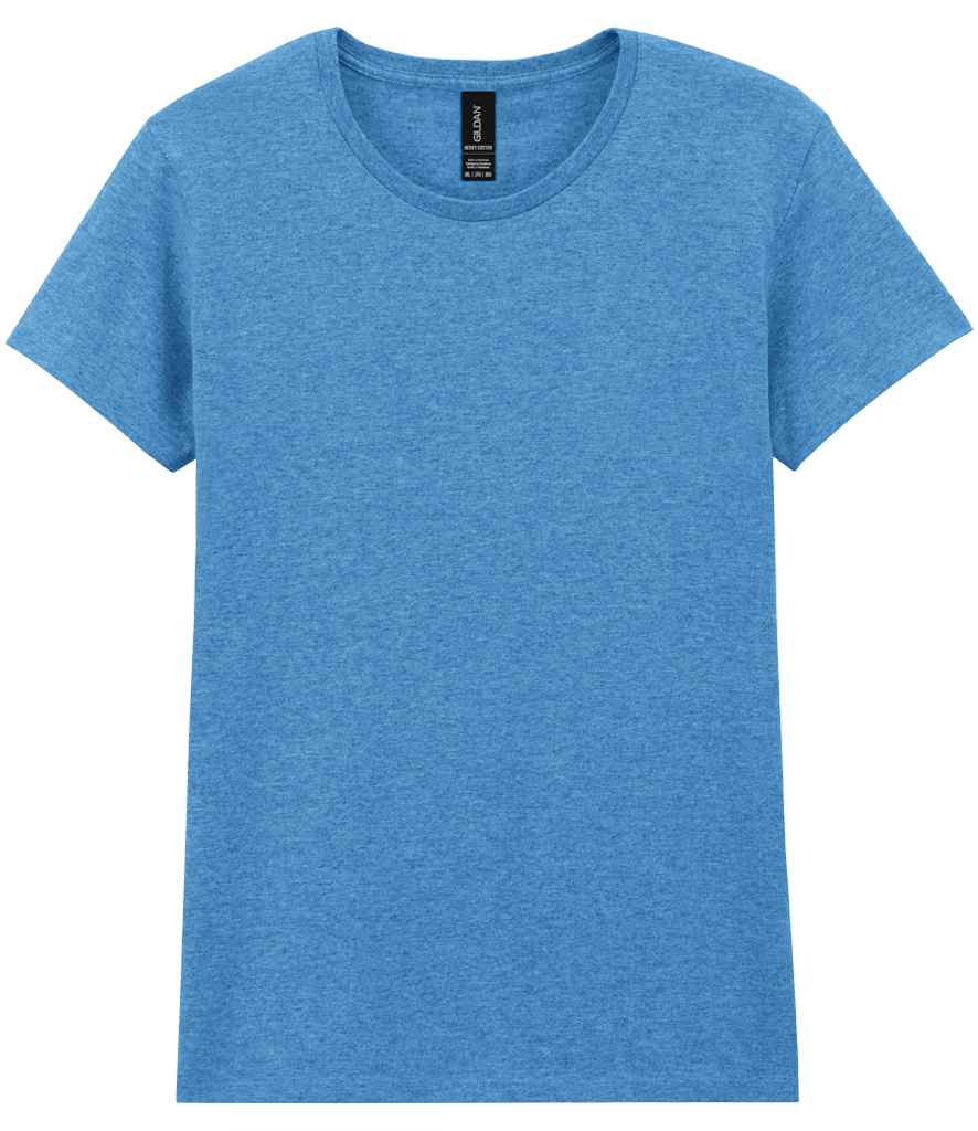 Gildan GD95 Heather Sapphire Front -  Ready to be Embroidered and Printed by Custard Workwear - Cheap Personalised and Customised Workwear in Nottinghamshire, Derbyshire and Leicestershire