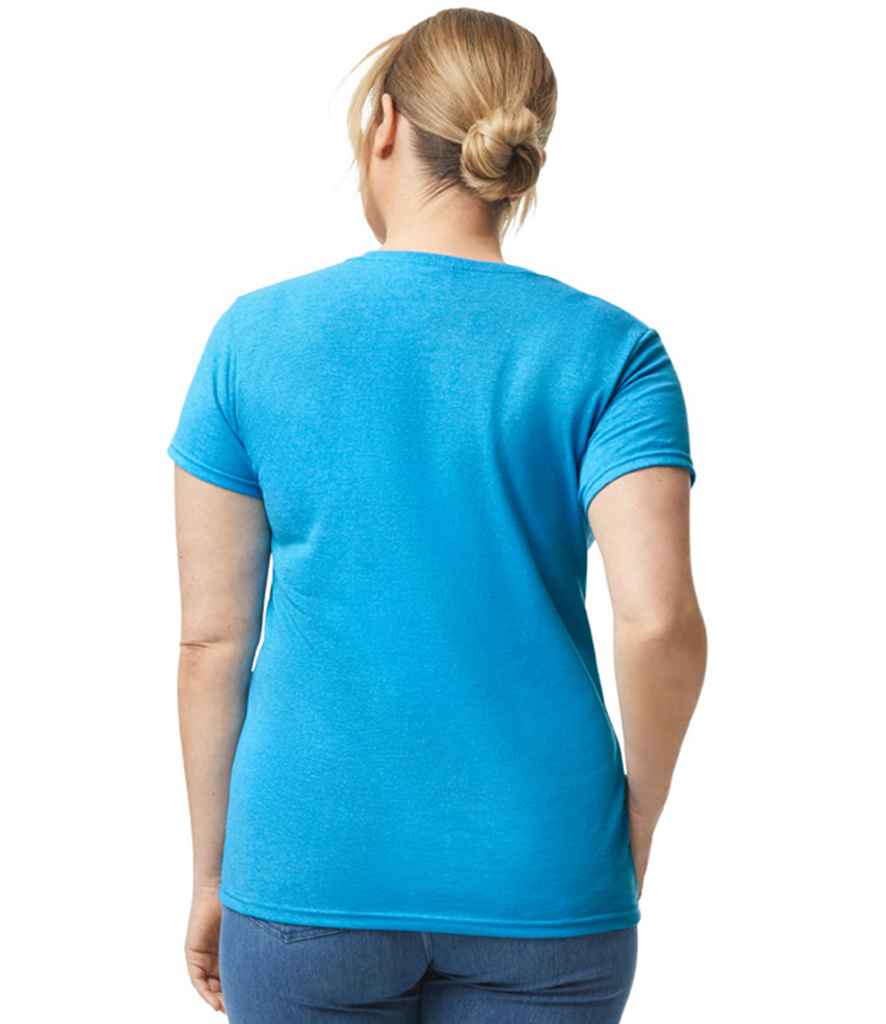 Gildan GD95 Heather Sapphire Model -  Ready to be Embroidered and Printed by Custard Workwear - Cheap Personalised and Customised Workwear in Nottinghamshire, Derbyshire and Leicestershire