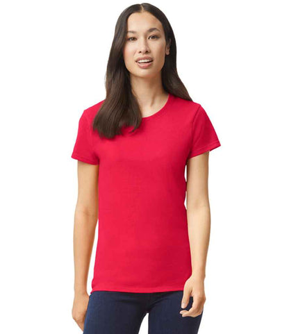 Gildan GD95 Red Model -  Ready to be Embroidered and Printed by Custard Workwear - Cheap Personalised and Customised Workwear in Nottinghamshire, Derbyshire and Leicestershire