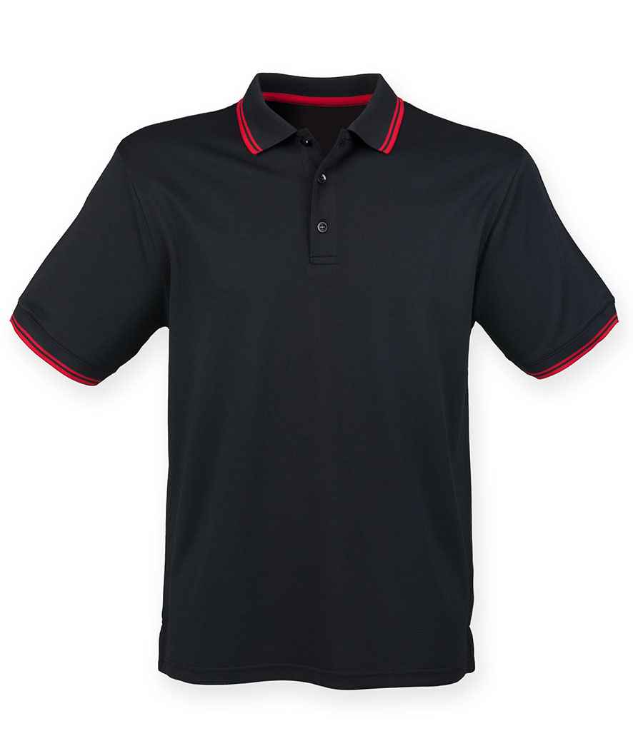 Henbury H482 Black/Red Front -  Ready to be Embroidered and Printed by Custard Workwear - Cheap Personalised and Customised Workwear in Nottinghamshire, Derbyshire and Leicestershire