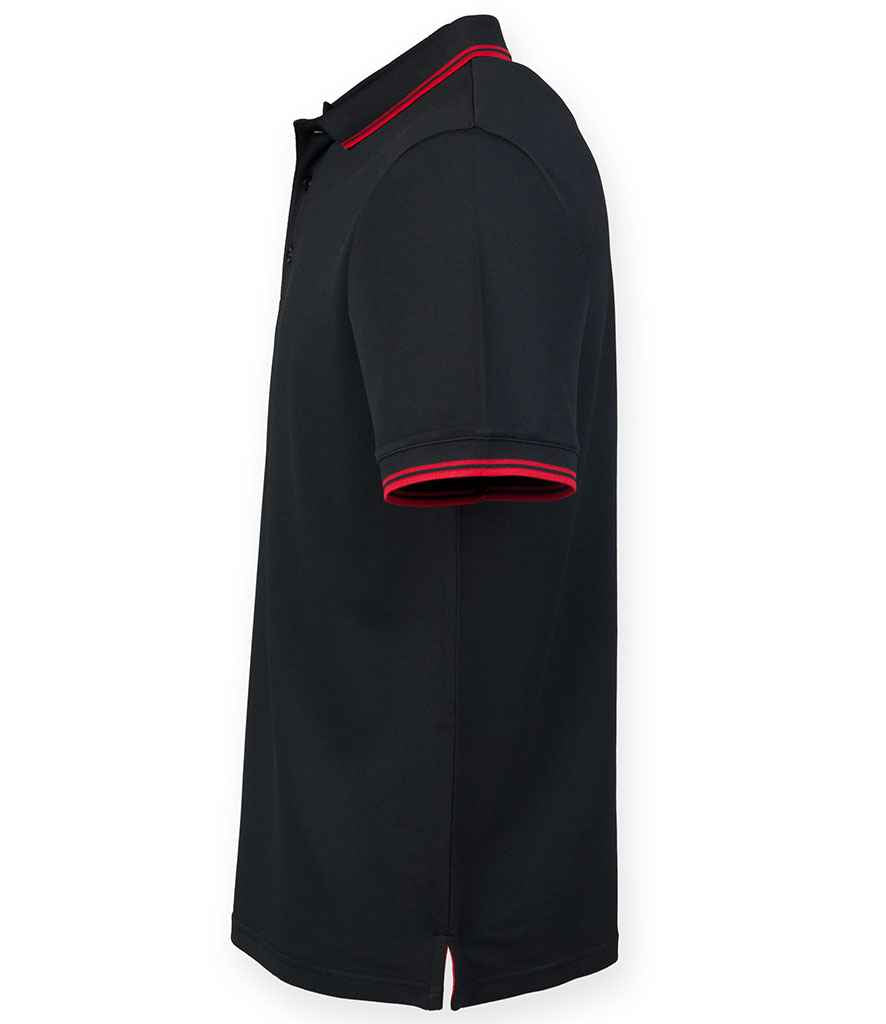 Henbury H482 Black/Red Left -  Ready to be Embroidered and Printed by Custard Workwear - Cheap Personalised and Customised Workwear in Nottinghamshire, Derbyshire and Leicestershire