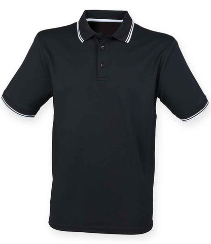 Henbury H482 Black/White Front -  Ready to be Embroidered and Printed by Custard Workwear - Cheap Personalised and Customised Workwear in Nottinghamshire, Derbyshire and Leicestershire