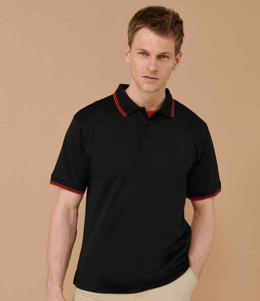 Henbury H482 Black/Red Model -  Ready to be Embroidered and Printed by Custard Workwear - Cheap Personalised and Customised Workwear in Nottinghamshire, Derbyshire and Leicestershire
