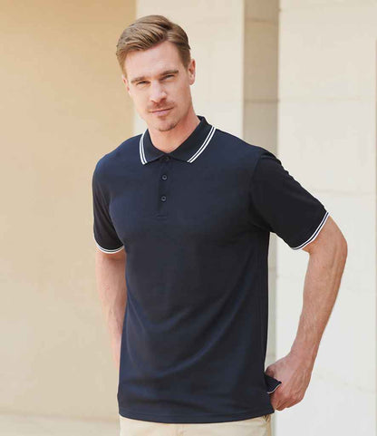 Henbury H482 Black/White Model -  Ready to be Embroidered and Printed by Custard Workwear - Cheap Personalised and Customised Workwear in Nottinghamshire, Derbyshire and Leicestershire