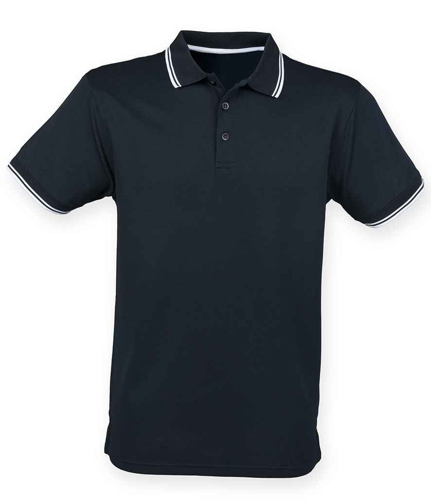 Henbury H482 Navy/White Front -  Ready to be Embroidered and Printed by Custard Workwear - Cheap Personalised and Customised Workwear in Nottinghamshire, Derbyshire and Leicestershire
