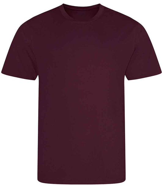 Just Cool JC001B Burgundy Front -  Ready to be Printed by Custard Workwear - Cheap Personalised and Customised Workwear in Nottinghamshire, Derbyshire and Leicestershire