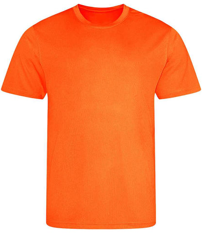 Just Cool JC001B Electric Orange Front -  Ready to be Printed by Custard Workwear - Cheap Personalised and Customised Workwear in Nottinghamshire, Derbyshire and Leicestershire