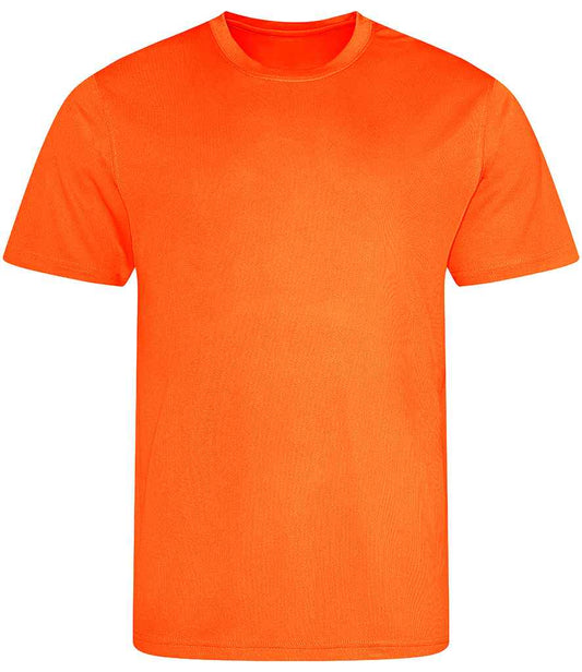Just Cool JC001B Electric Orange Front -  Ready to be Printed by Custard Workwear - Cheap Personalised and Customised Workwear in Nottinghamshire, Derbyshire and Leicestershire