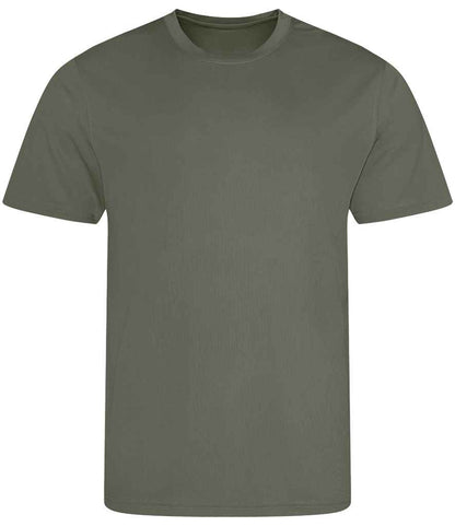 Just Cool JC001B Earthy Green Front -  Ready to be Printed by Custard Workwear - Cheap Personalised and Customised Workwear in Nottinghamshire, Derbyshire and Leicestershire