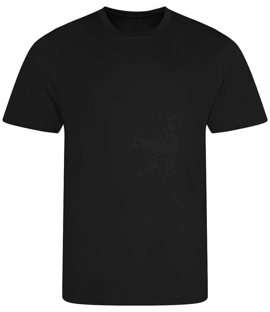 Just Cool JC001B Jet Black Front -  Ready to be Printed by Custard Workwear - Cheap Personalised and Customised Workwear in Nottinghamshire, Derbyshire and Leicestershire