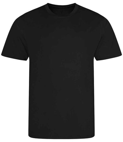 Just Cool JC001B Jet Black Front -  Ready to be Printed by Custard Workwear - Cheap Personalised and Customised Workwear in Nottinghamshire, Derbyshire and Leicestershire