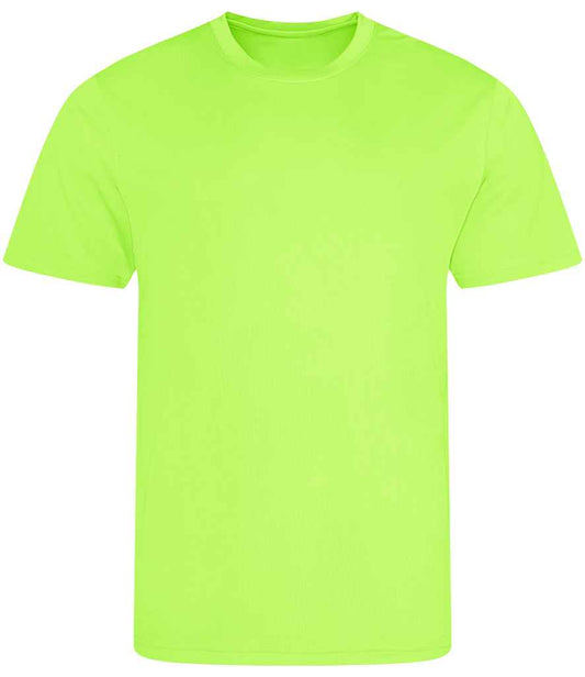 Just Cool JC001 Electric Green Front -  Ready to be Printed by Custard Workwear - Cheap Personalised and Customised Workwear in Nottinghamshire, Derbyshire and Leicestershire