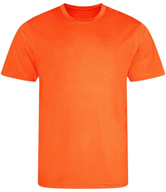 Just Cool JC001 Electric Orange Front -  Ready to be Printed by Custard Workwear - Cheap Personalised and Customised Workwear in Nottinghamshire, Derbyshire and Leicestershire
