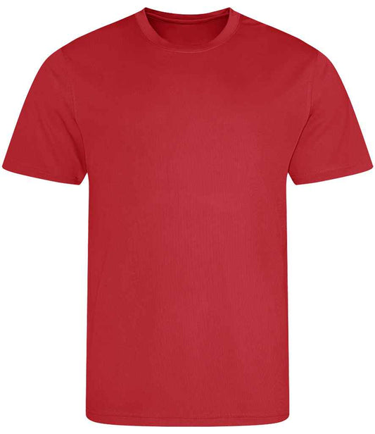 Just Cool JC001 Fire Red Front -  Ready to be Printed by Custard Workwear - Cheap Personalised and Customised Workwear in Nottinghamshire, Derbyshire and Leicestershire