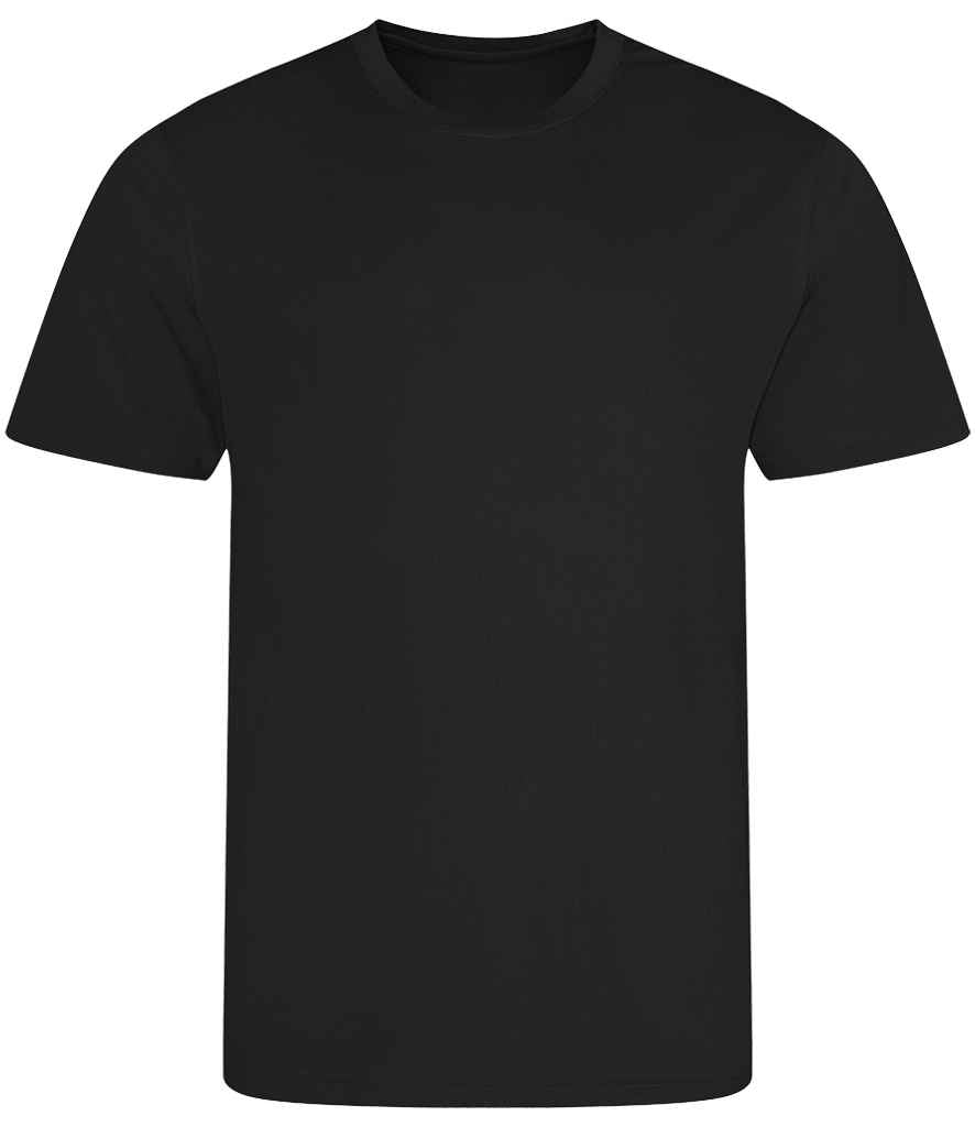 Just Cool JC001 Jet Black Front -  Ready to be Printed by Custard Workwear - Cheap Personalised and Customised Workwear in Nottinghamshire, Derbyshire and Leicestershire