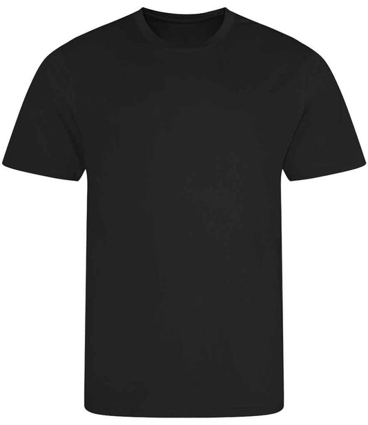 Just Cool JC001 Jet Black Front -  Ready to be Printed by Custard Workwear - Cheap Personalised and Customised Workwear in Nottinghamshire, Derbyshire and Leicestershire
