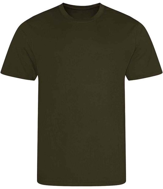 Just Cool JC001 Olive Green Front -  Ready to be Printed by Custard Workwear - Cheap Personalised and Customised Workwear in Nottinghamshire, Derbyshire and Leicestershire