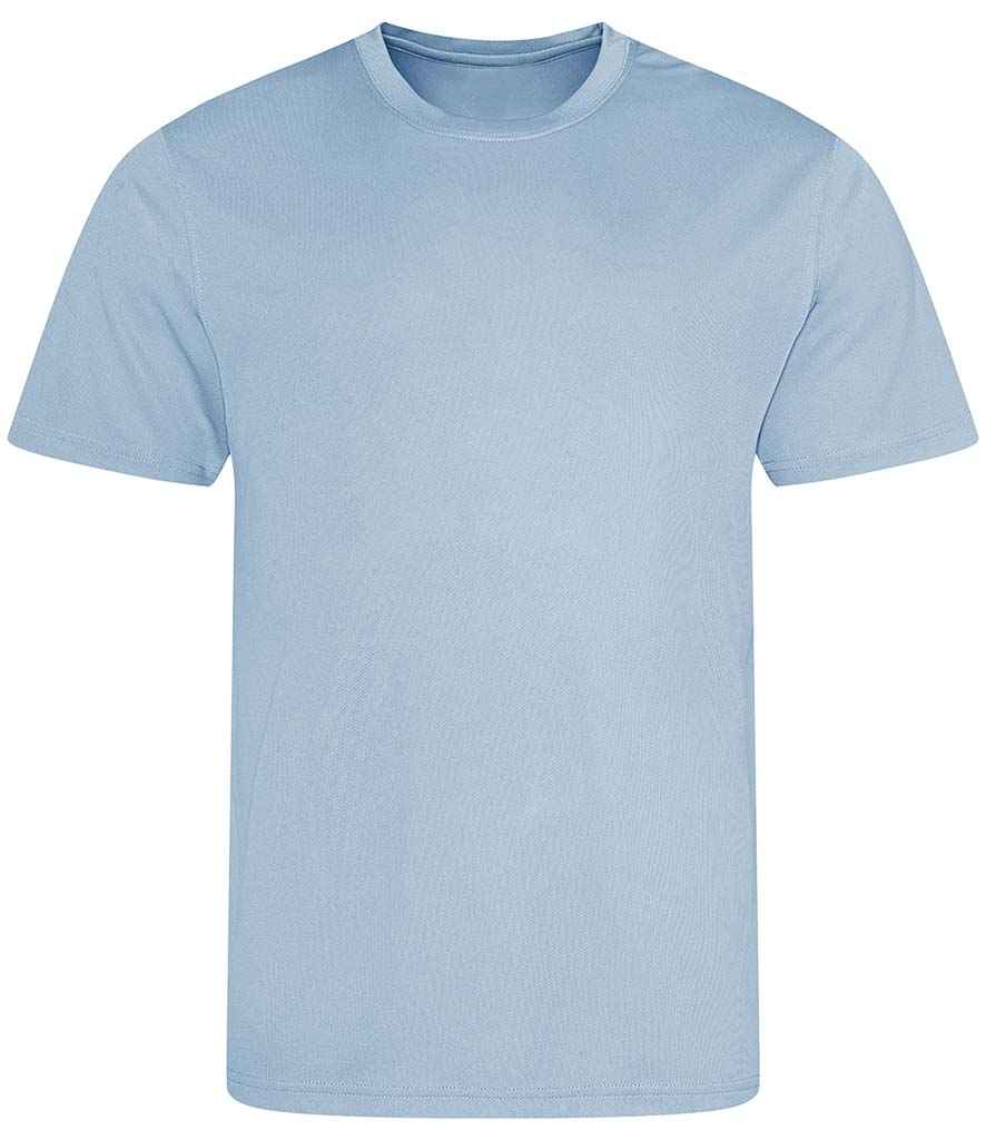 Just Cool JC001 Sky Blue Front -  Ready to be Printed by Custard Workwear - Cheap Personalised and Customised Workwear in Nottinghamshire, Derbyshire and Leicestershire