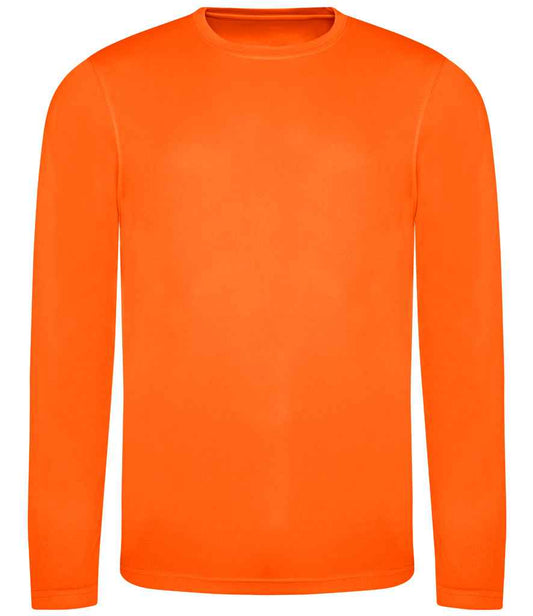 Just Cool JC002 Electric Orange Front -  Ready to be Printed by Custard Workwear - Cheap Personalised and Customised Workwear in Nottinghamshire, Derbyshire and Leicestershire