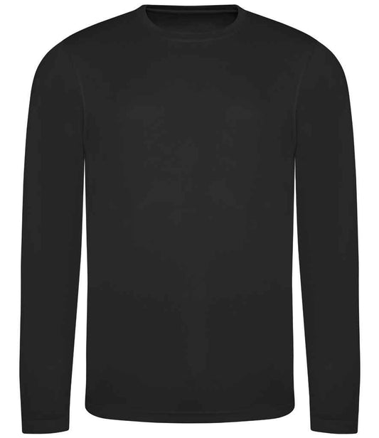 Just Cool JC002 Jet Black Front -  Ready to be Printed by Custard Workwear - Cheap Personalised and Customised Workwear in Nottinghamshire, Derbyshire and Leicestershire