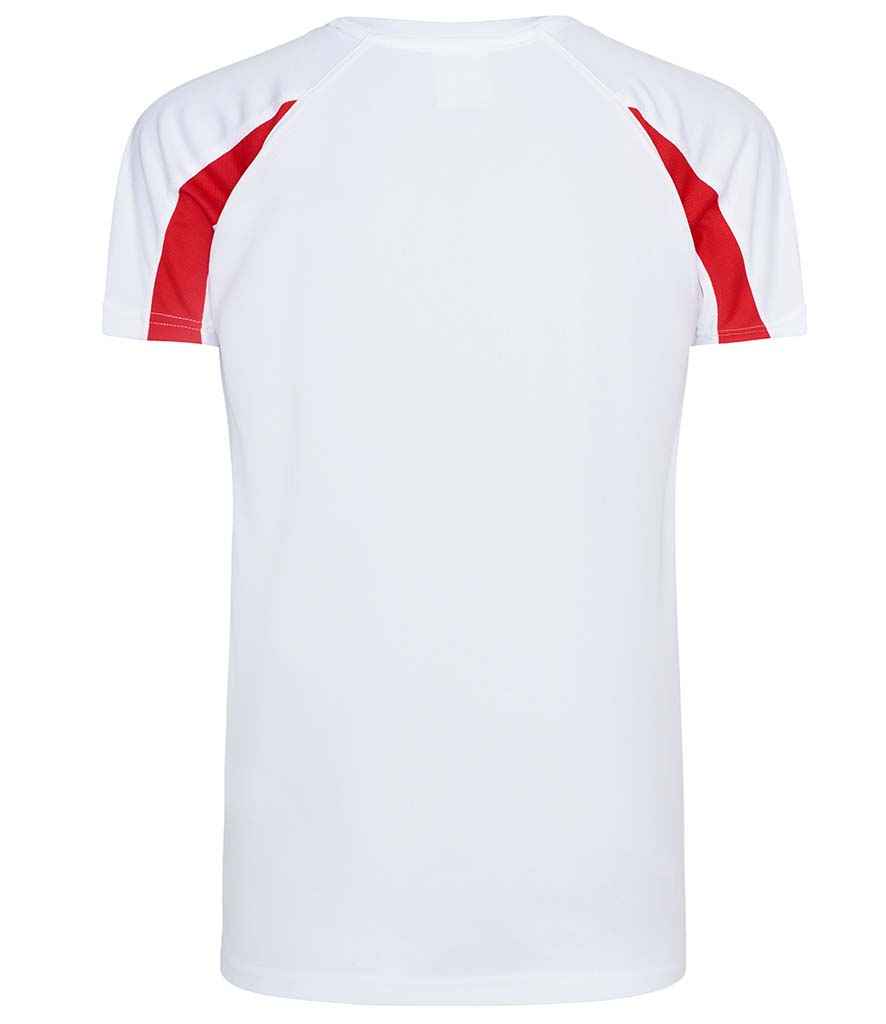 Just Cool JC003B Arctic White/Fire Red Back -  Ready to be Printed by Custard Workwear - Cheap Personalised and Customised Workwear in Nottinghamshire, Derbyshire and Leicestershire