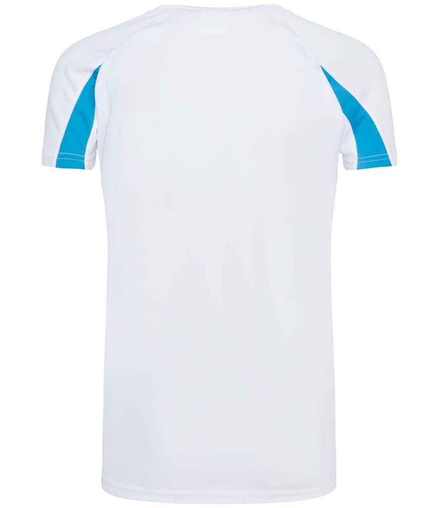 Just Cool JC003B Arctic White/Sapphire Blue Back -  Ready to be Printed by Custard Workwear - Cheap Personalised and Customised Workwear in Nottinghamshire, Derbyshire and Leicestershire