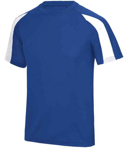 Just Cool JC003B Royal Blue/Arctic White Front -  Ready to be Printed by Custard Workwear - Cheap Personalised and Customised Workwear in Nottinghamshire, Derbyshire and Leicestershire