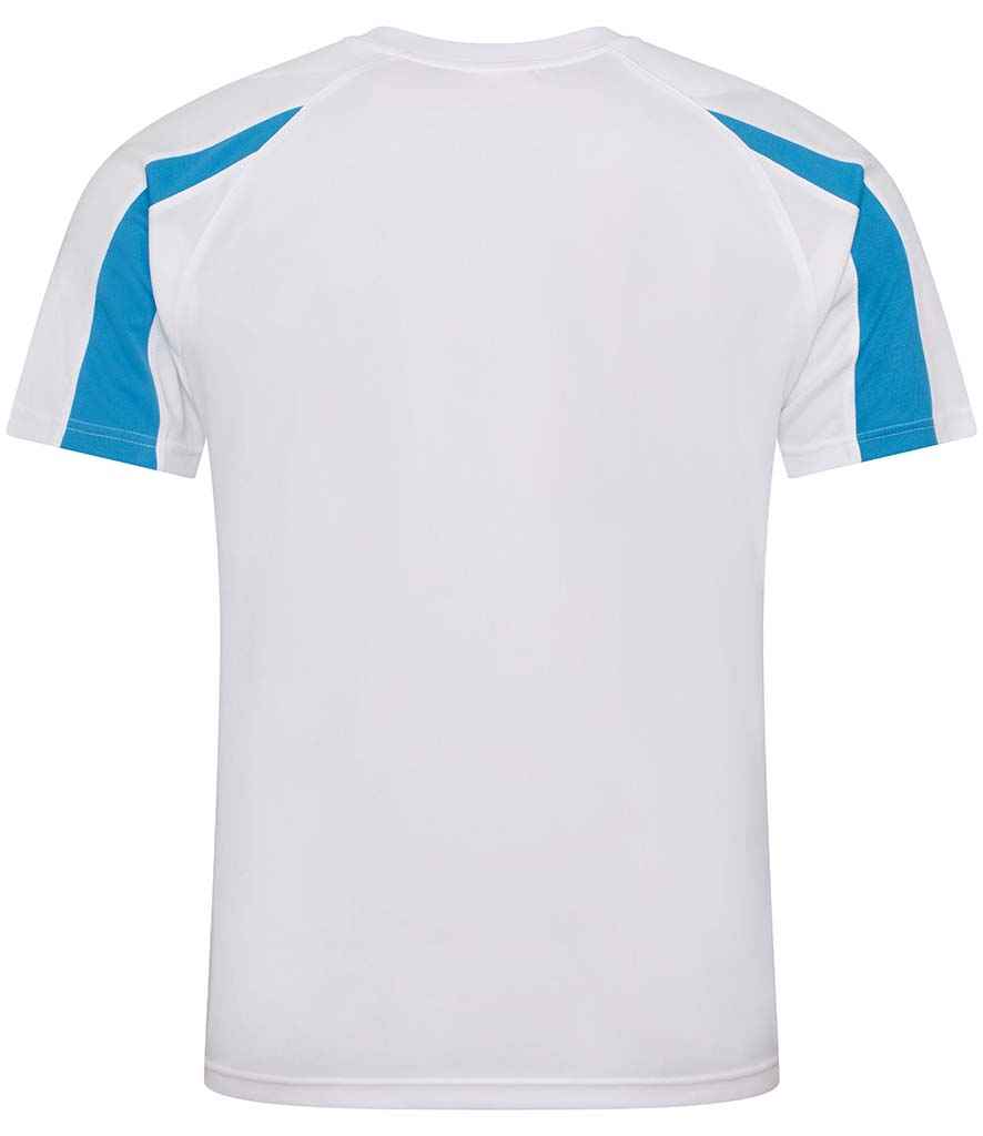 Just Cool JC003 Arctic White/Sapphire Blue Back -  Ready to be Printed by Custard Workwear - Cheap Personalised and Customised Workwear in Nottinghamshire, Derbyshire and Leicestershire