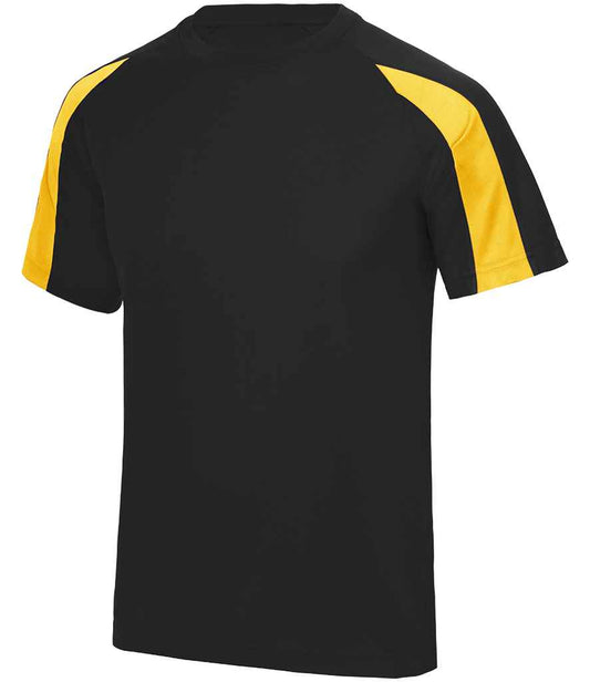 Just Cool JC003 Jet Black/Gold Front -  Ready to be Printed by Custard Workwear - Cheap Personalised and Customised Workwear in Nottinghamshire, Derbyshire and Leicestershire