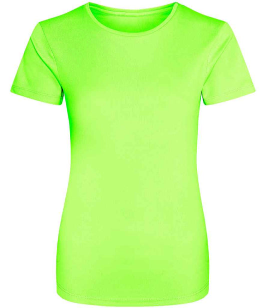 Just Cool JC005 Electric Green Front -  Ready to be Printed by Custard Workwear - Cheap Personalised and Customised Workwear in Nottinghamshire, Derbyshire and Leicestershire