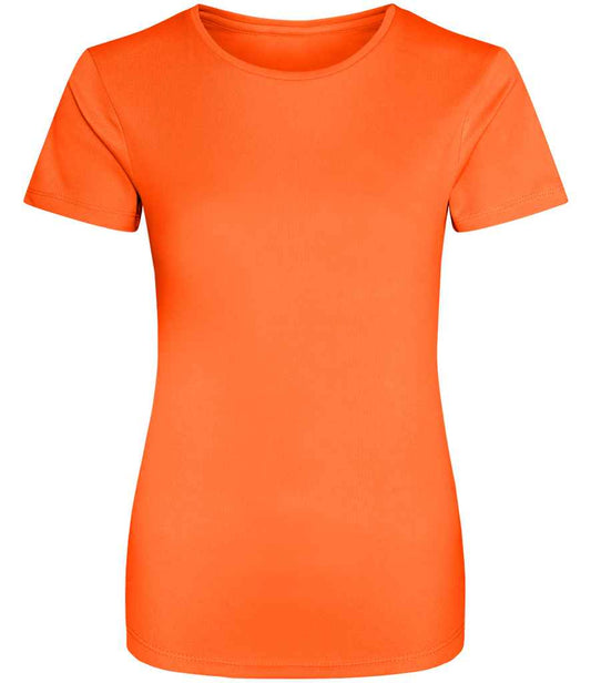 Just Cool JC005 Electric Orange Front -  Ready to be Printed by Custard Workwear - Cheap Personalised and Customised Workwear in Nottinghamshire, Derbyshire and Leicestershire