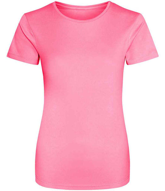 Just Cool JC005 Electric Pink Front -  Ready to be Printed by Custard Workwear - Cheap Personalised and Customised Workwear in Nottinghamshire, Derbyshire and Leicestershire
